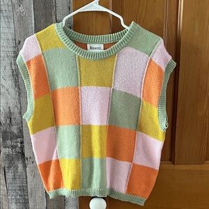 Vibrant Checkered Sweater Vest